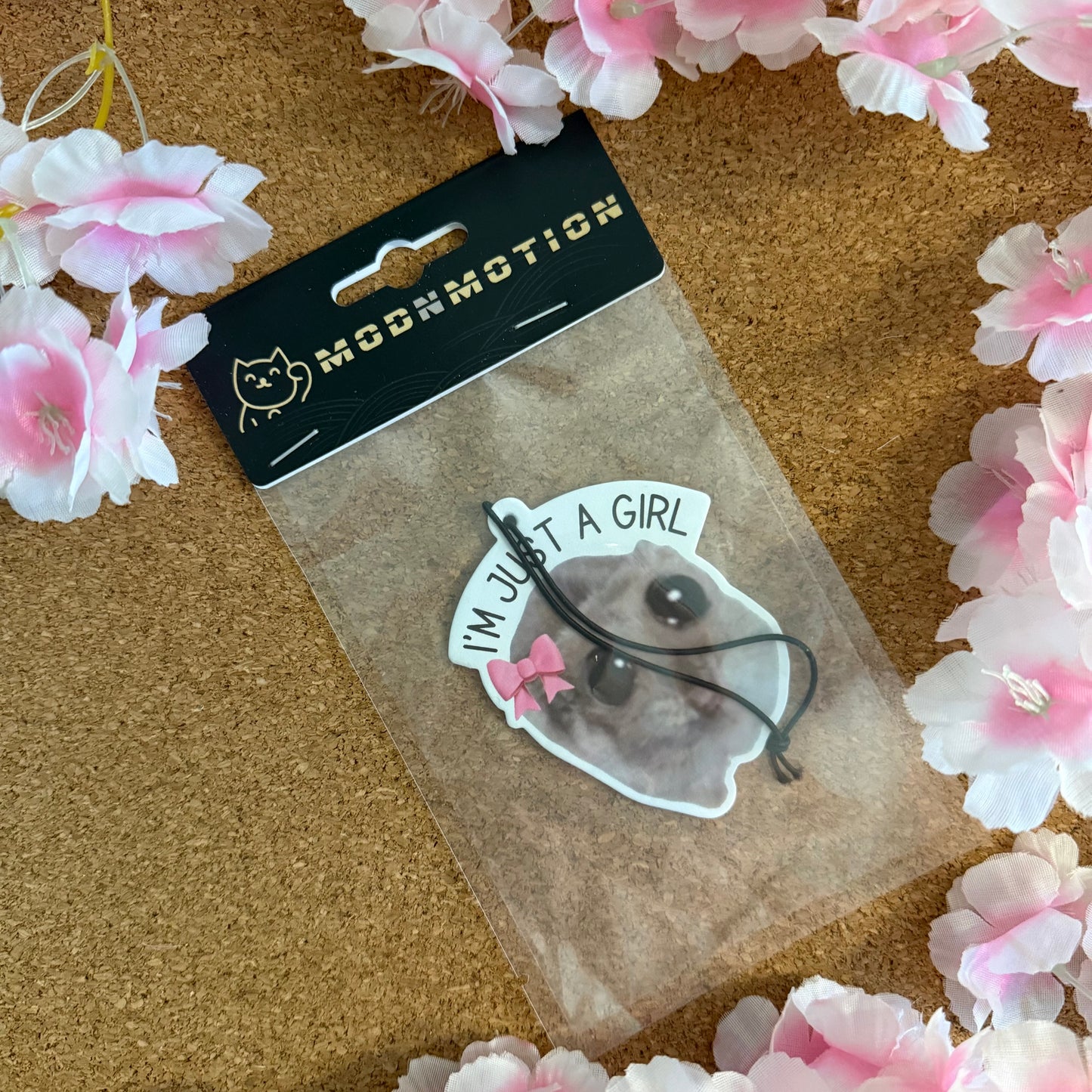 I'M JUST A GIRL HAMSTER STYLE HANGING CAR AIR FRESHENER