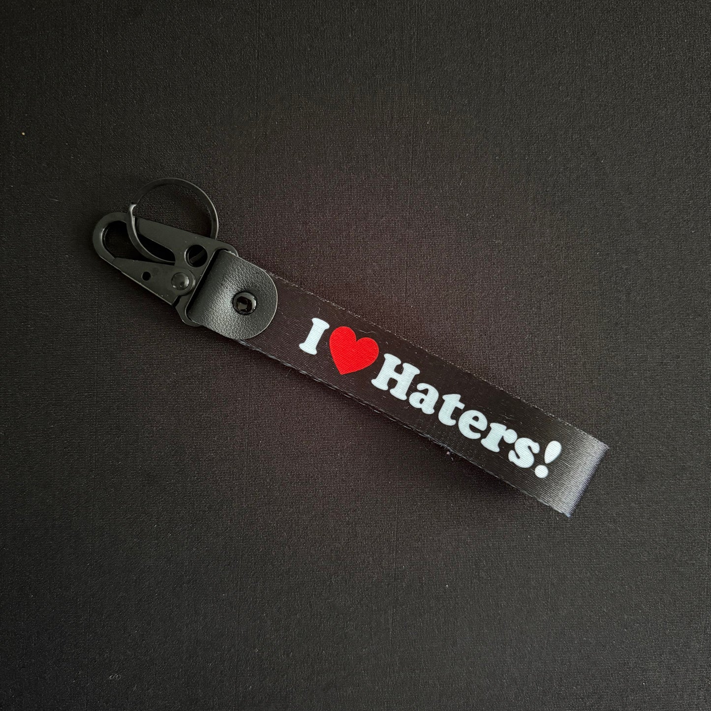 I <3 HATERS WRIST STRAP KEYCHAIN