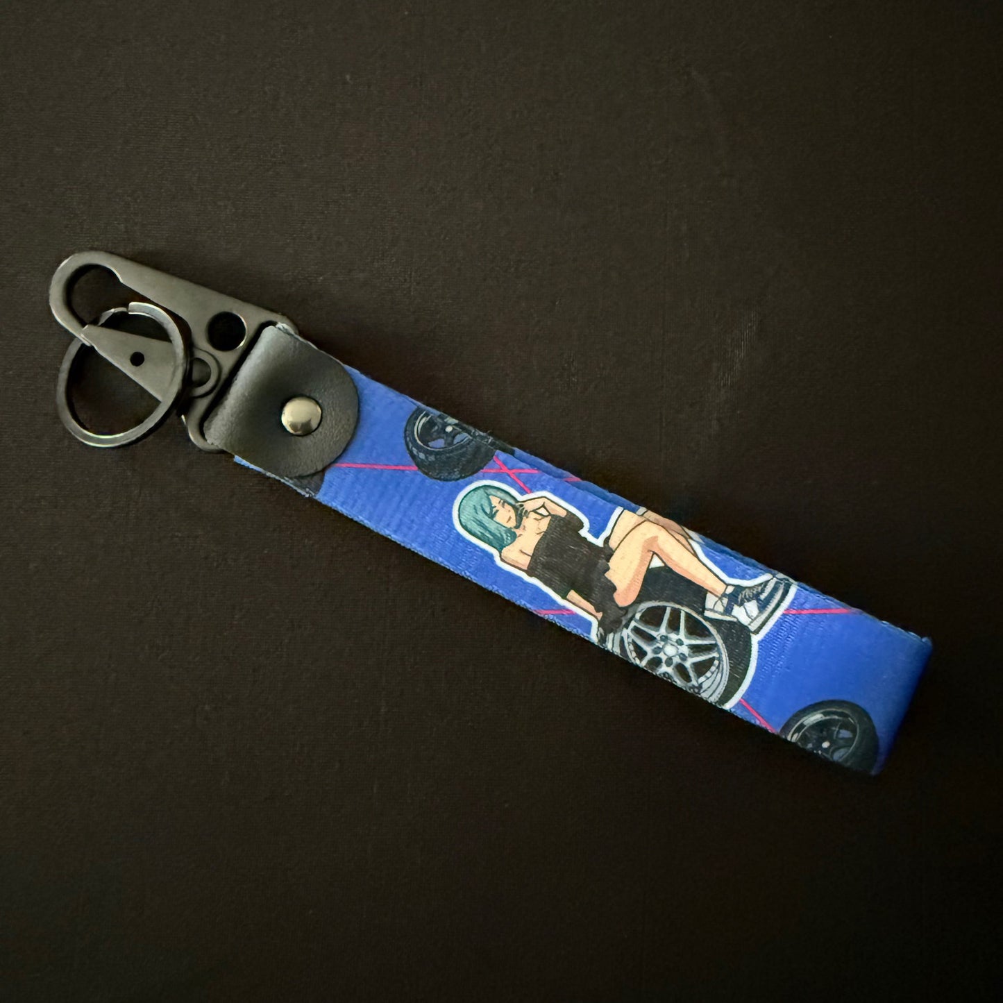 JDM GIRL BLUE WRIST STRAP KEYCHAIN