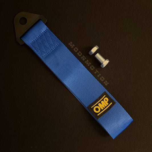 OMP STYLE BLUE CAR TOW STRAP