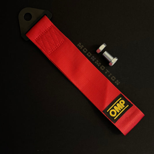 OMP STYLE RED CAR TOW STRAP