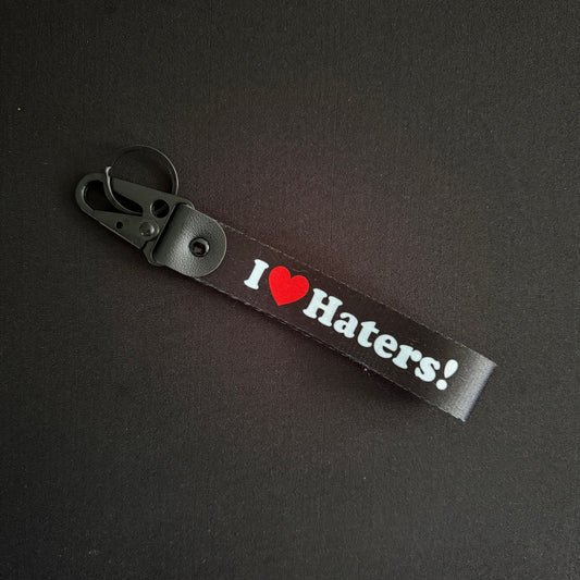 I <3 HATERS WRIST STRAP KEYCHAIN