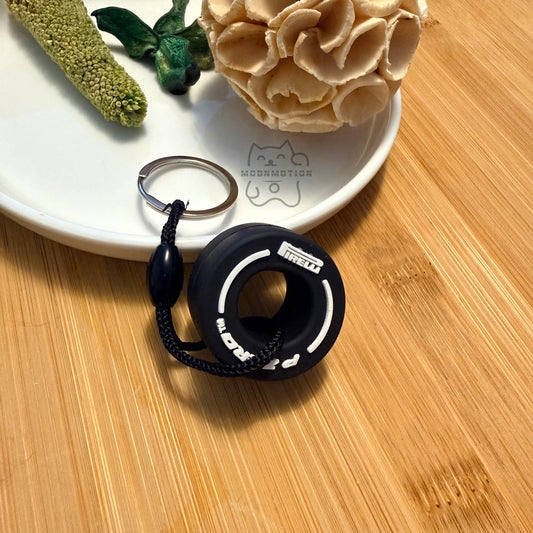 TYRE STYLE RUBBER KEYRING